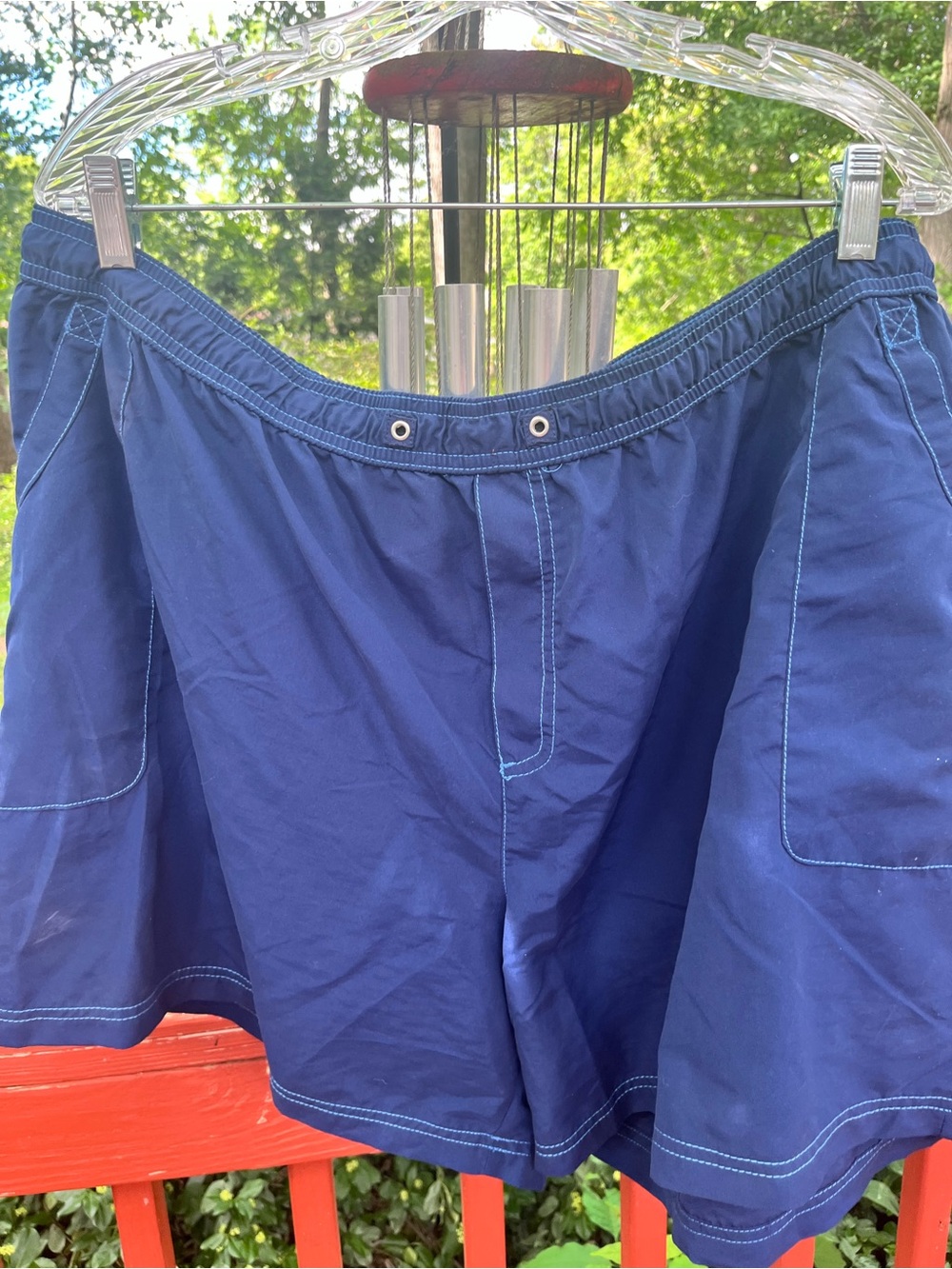 Plus Size 3X Navy Swim Shorts Board Shorts Pockets Beach Pool